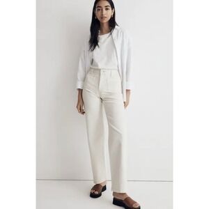 Madewell The Perfect Vintage Wide Leg Jeans Women 31 Petite Ivory Preppy Western
